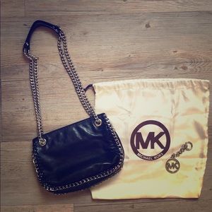 Michael Kors black leather cross body/shoulder bag